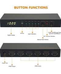 Розгалужувач HDMI 5 в 1 вихід: перемикач POWERGIANT HDMI може підключа