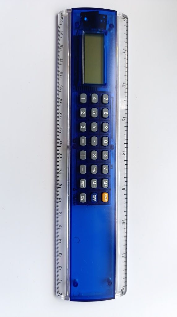 Linijka z kalkulatorem nowa, 20cm/ 8cli-in