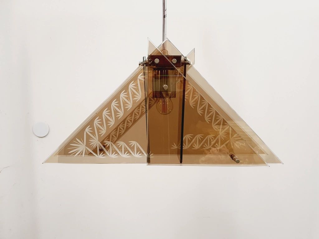 Lampa Żyrandol Szkło Retro Design