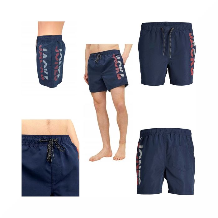 Spodenki Kąpielowe JACK&JONES XXL JPSTFIJI JJSWIM Spicelogo Ly Sn Navy