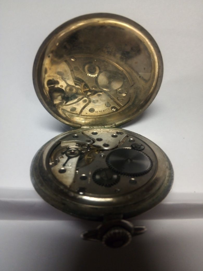 Antigo relógio de bolso suíço Rocail - á trabalhar