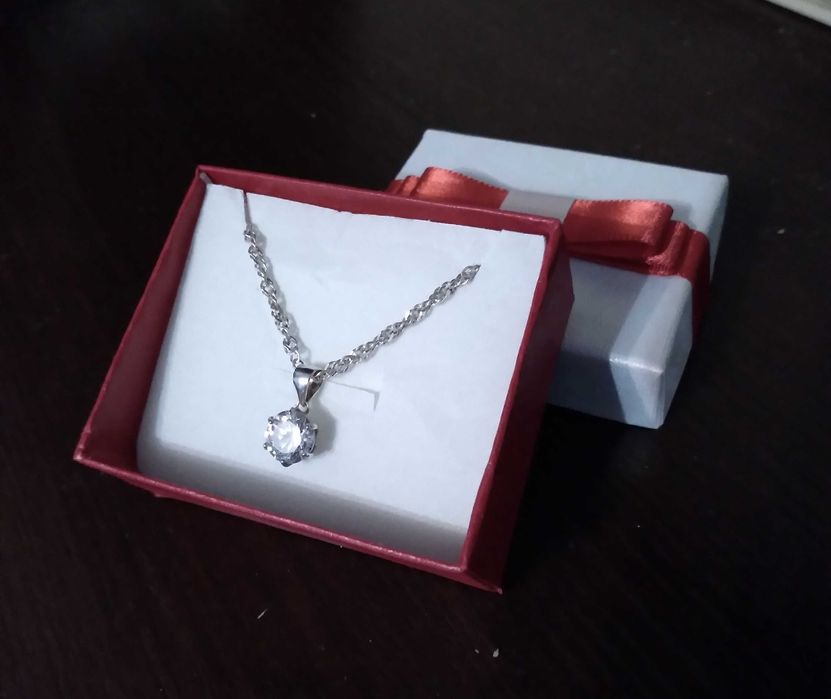 Łańcuszek z zawieszką srebro 925