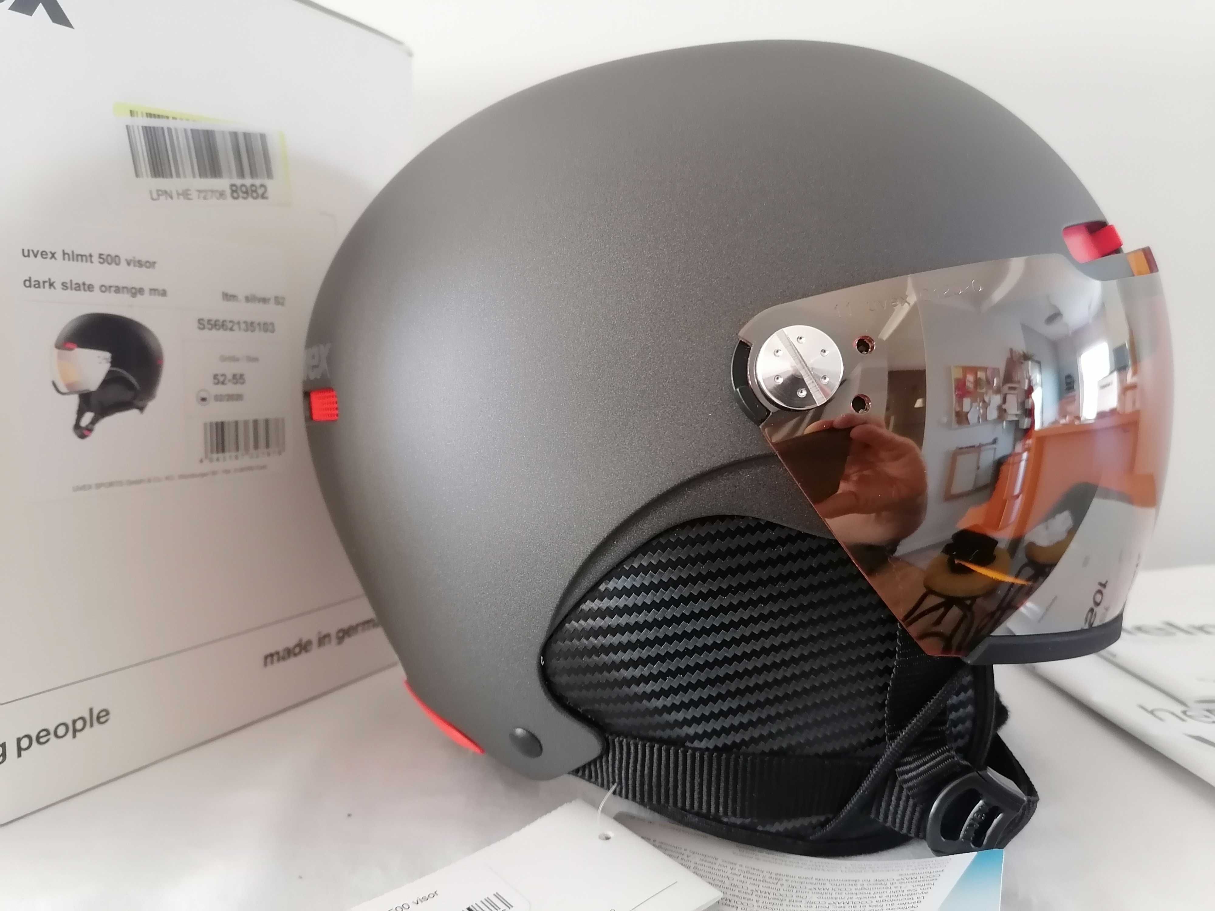 Kask narciarski Uvex Hlmt 500 Visor Dark Slate Orange Mat S 52-55cm