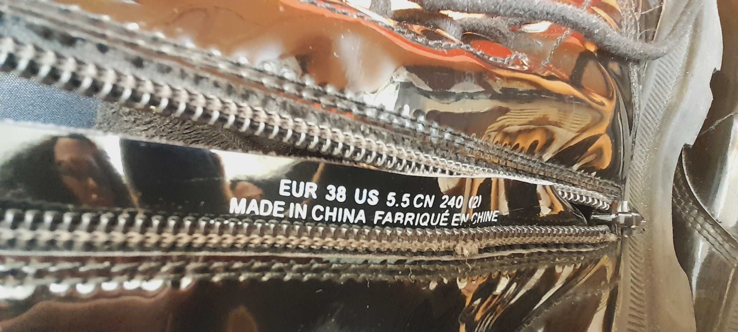 Botki zimowe lakierowane H&M 38