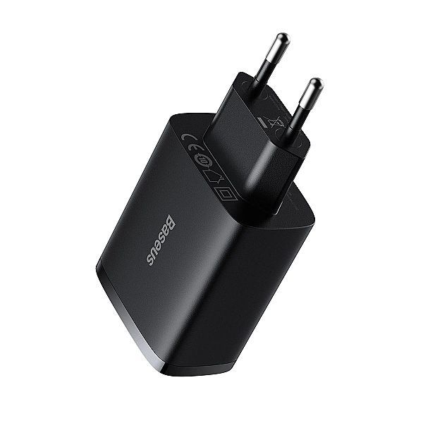 Baseus Compact ładowarka sieciowa 3x Usb 17w czarny (ccxj)