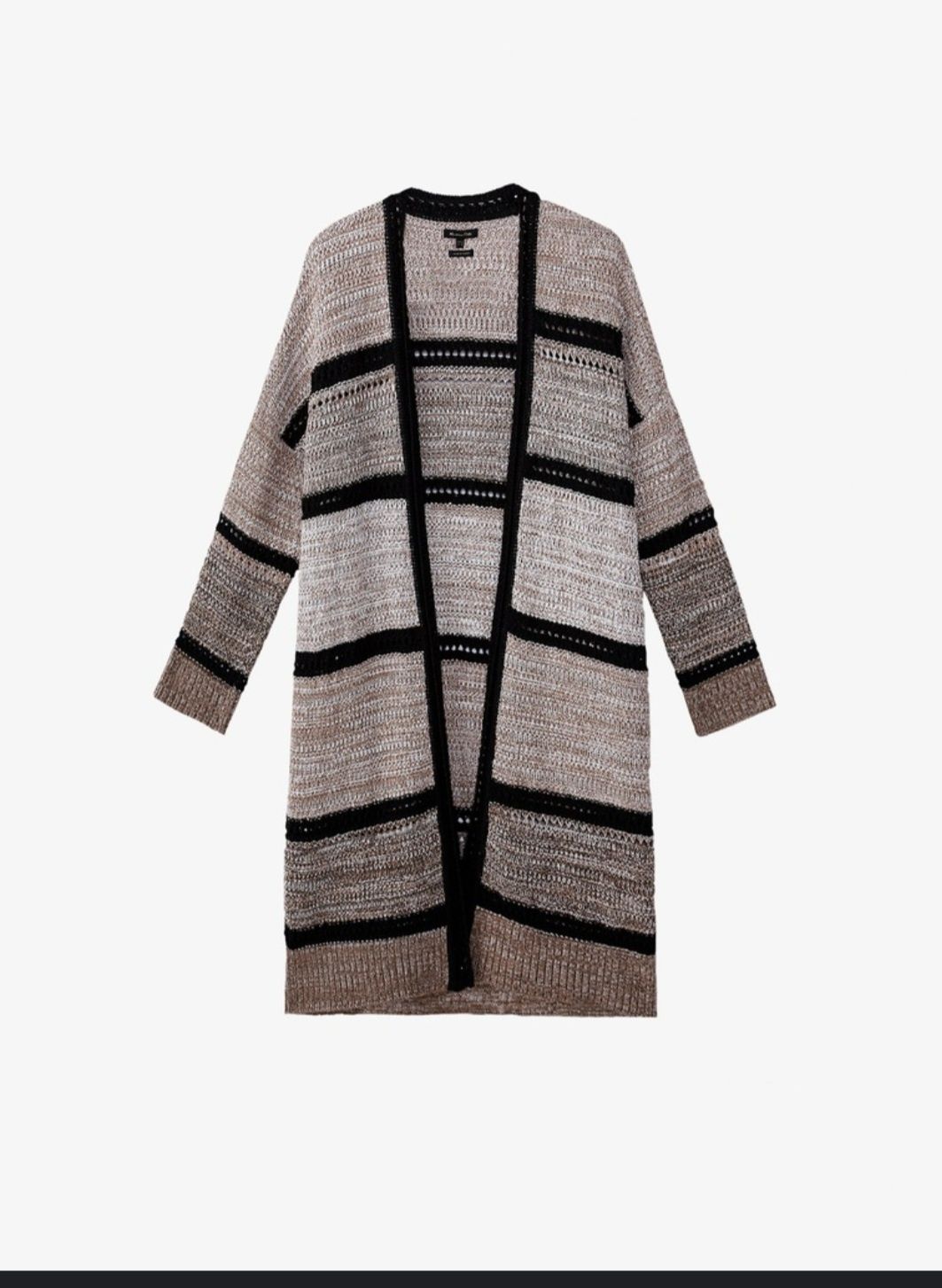 Długi sweter kardigan Massimo Dutti S 36 oversize bawełna