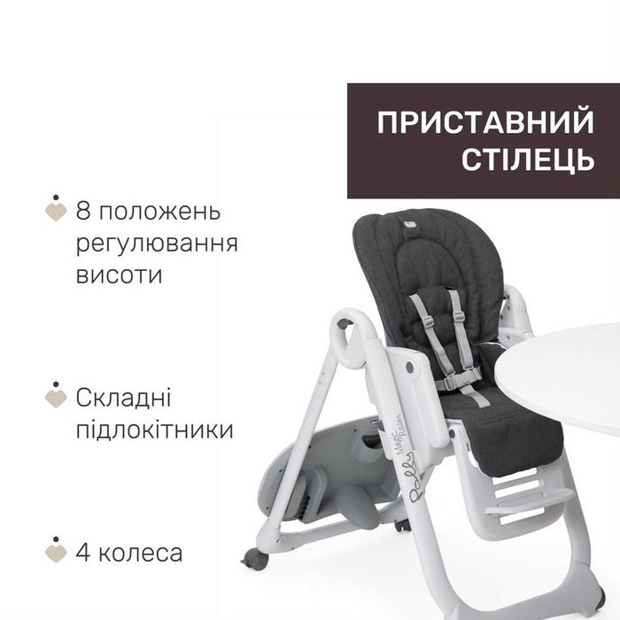 Стільчик для годування Polly Magic Relax + слінг рюкзак