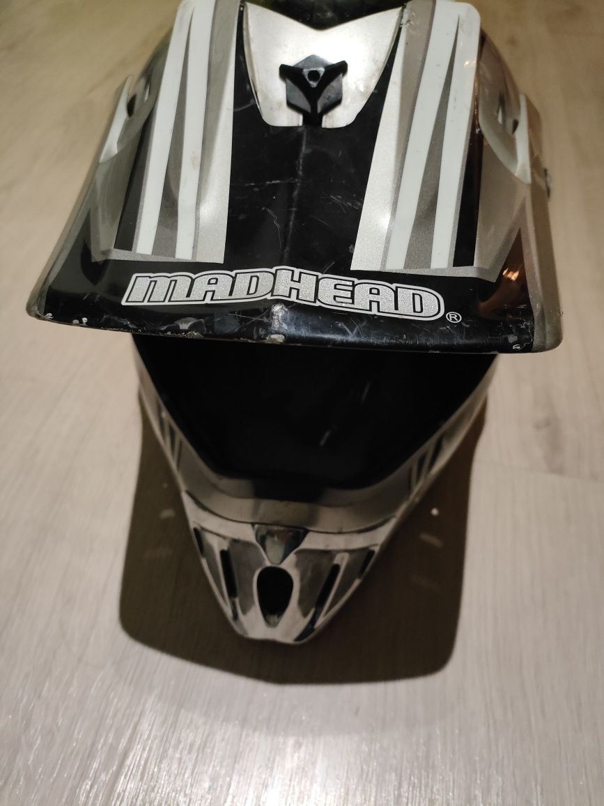 Kask crossowy srebrny madhead