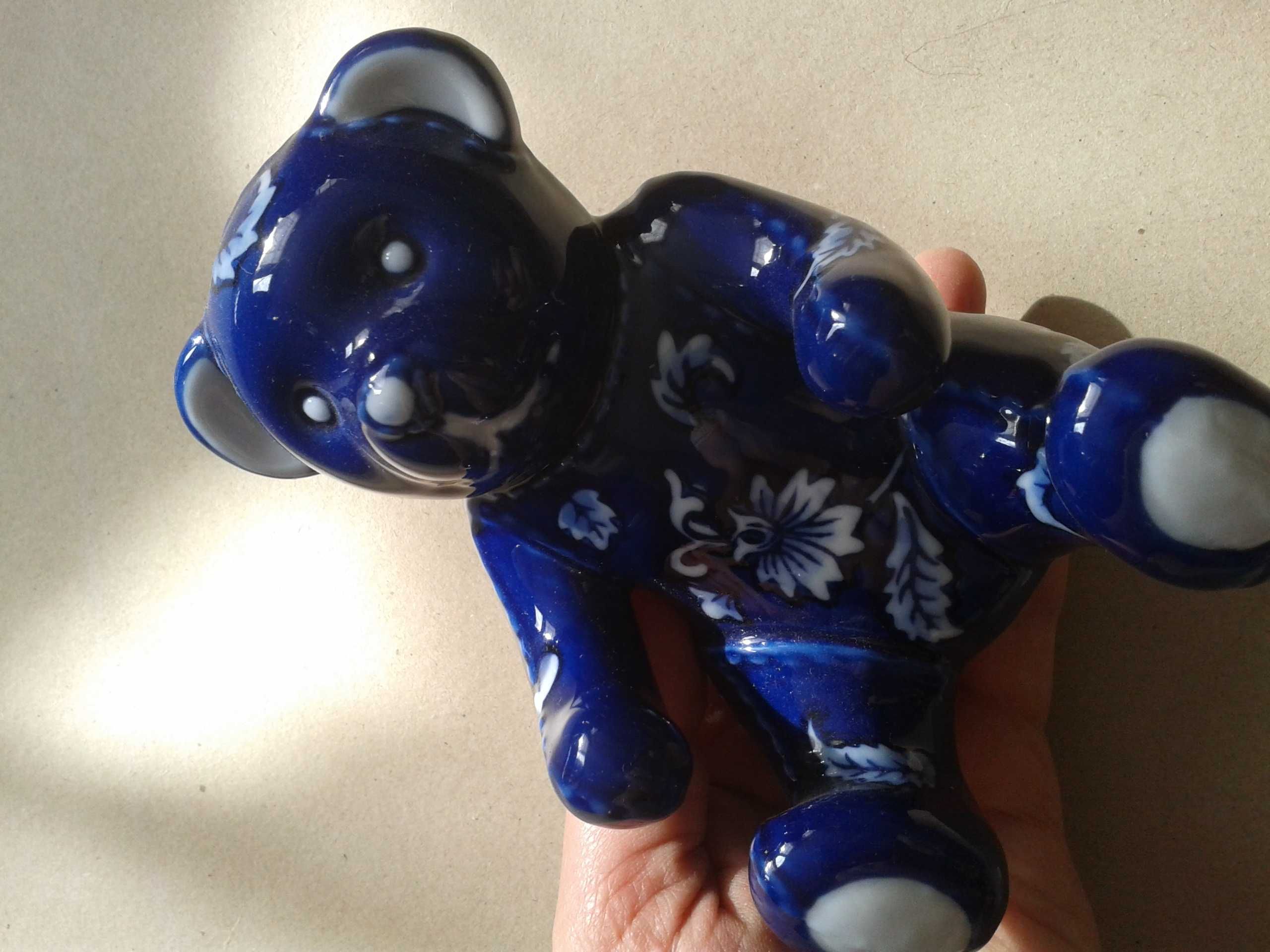 POrcelanowy MIś, Niedźwiadek KObaltowy Kolor!!