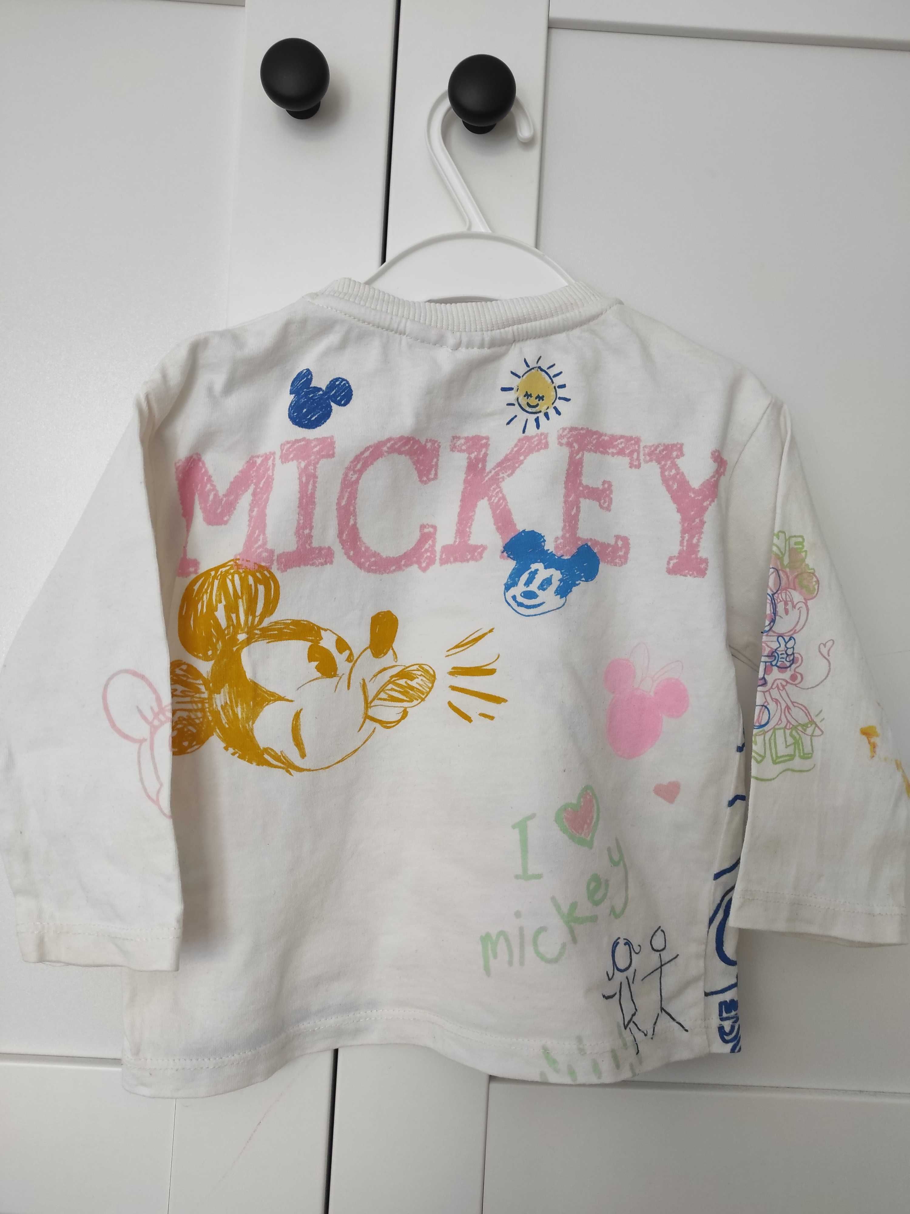 Bluzka Mickey Zara 80 legginsy hm 86