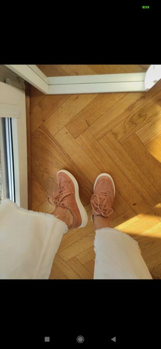 Trampki buty sportowe casual brudny róż sztuczny zamsz Parfois