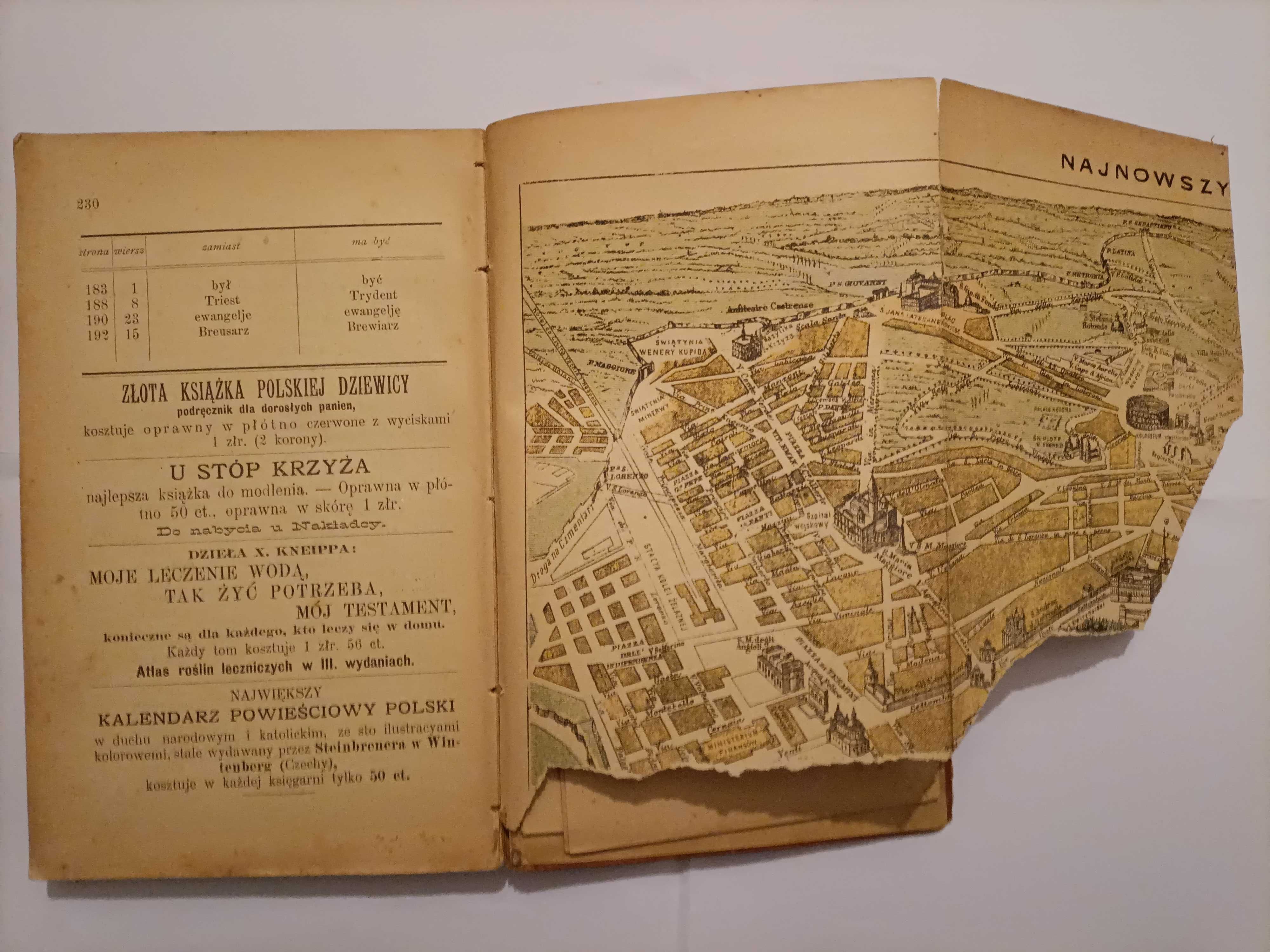 Przewodnik po Włoszech i Rzymie Łukaszewicz z 1897 - stara książka