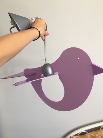 Żyrandol do pokoju dzieciecego - ptak fioletowy