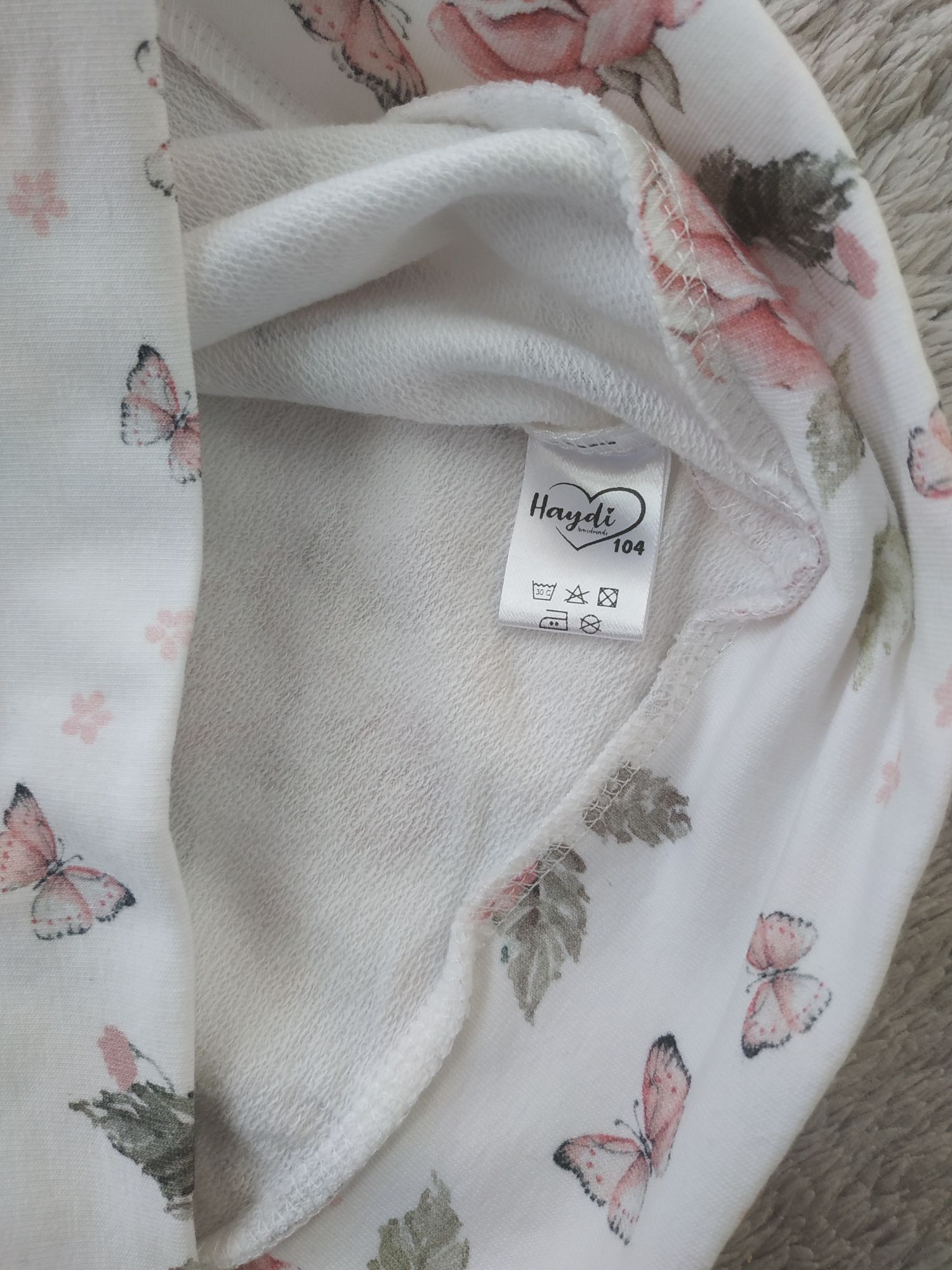 Nowa bluza/suwak/kaptur/biała/kwiaty/motyle/jak newbie/Haydi/r.98/104