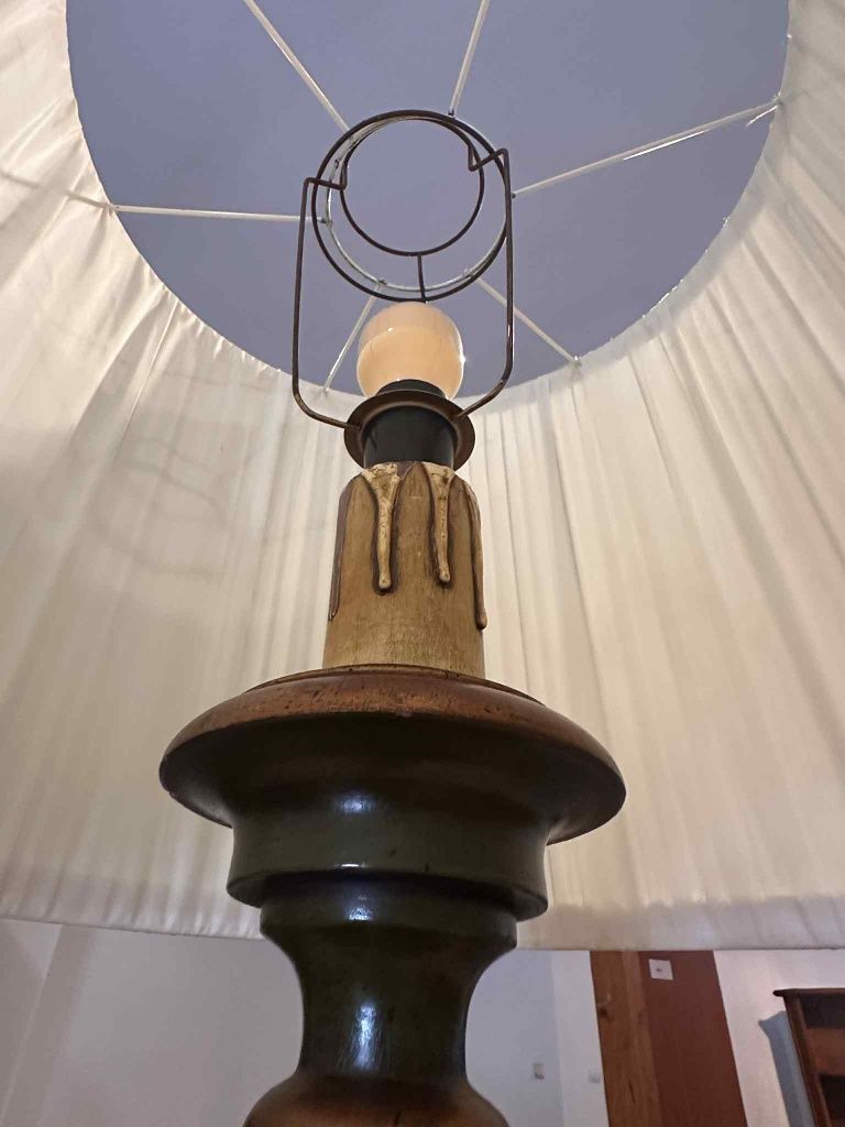 Lampa podłogowa vintage z abażurem retro 170 cm stojąca do salonu .