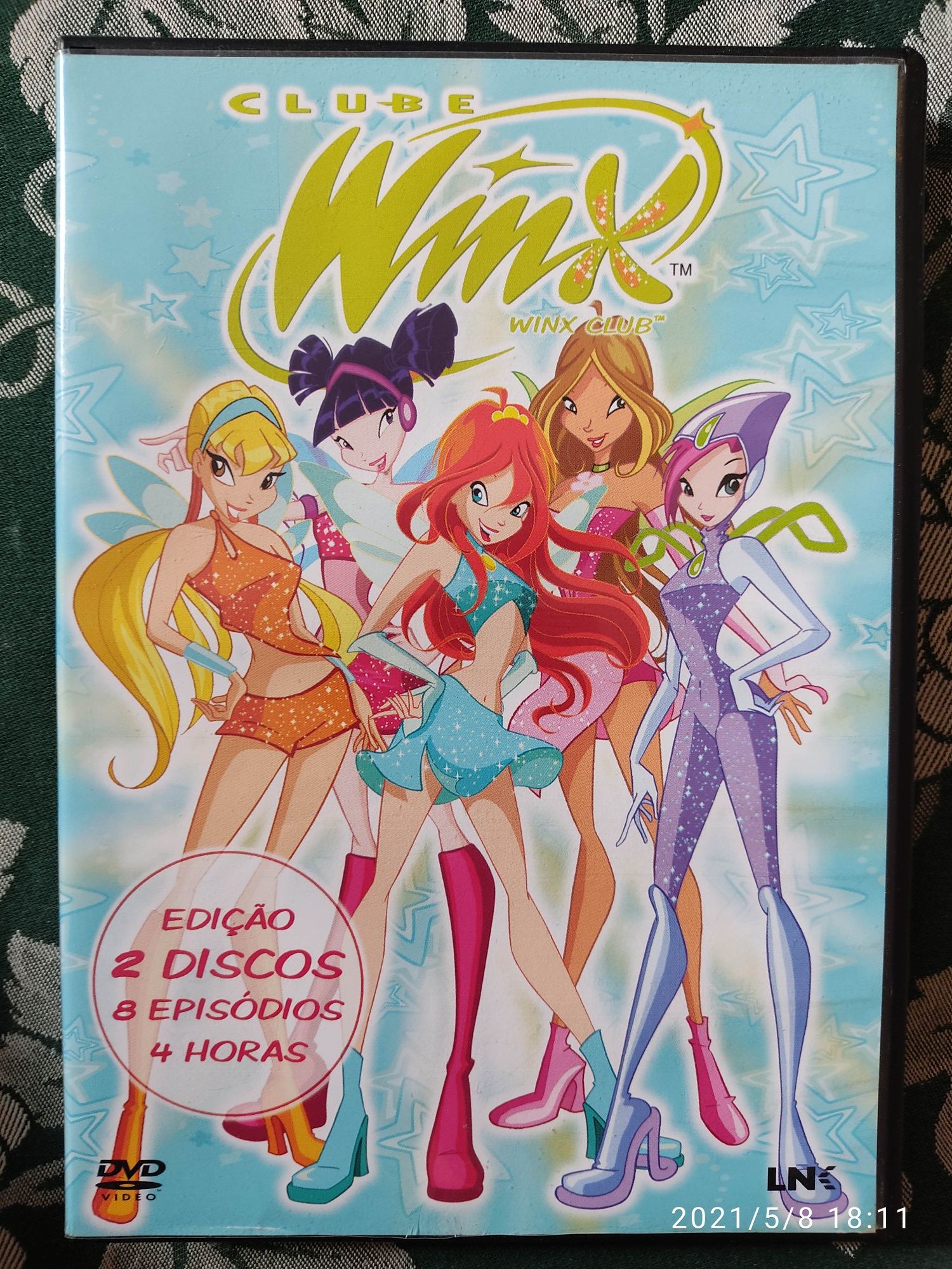 Conjunto 5 filmes de animação DVD Winx