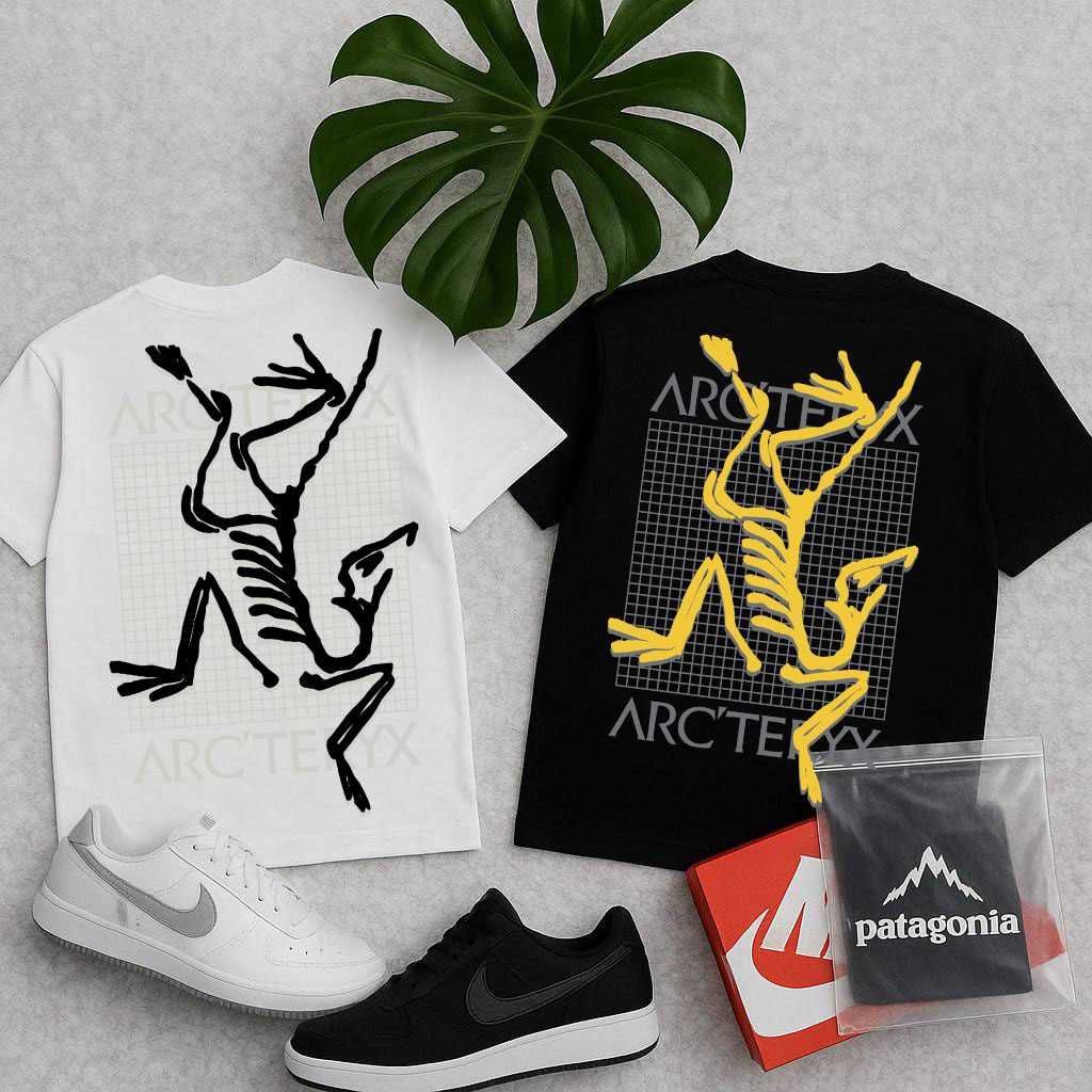 Черная / Белая • Футболка ARCTERYX GorpCore • ХС С М Л ХЛ • Big Logo
