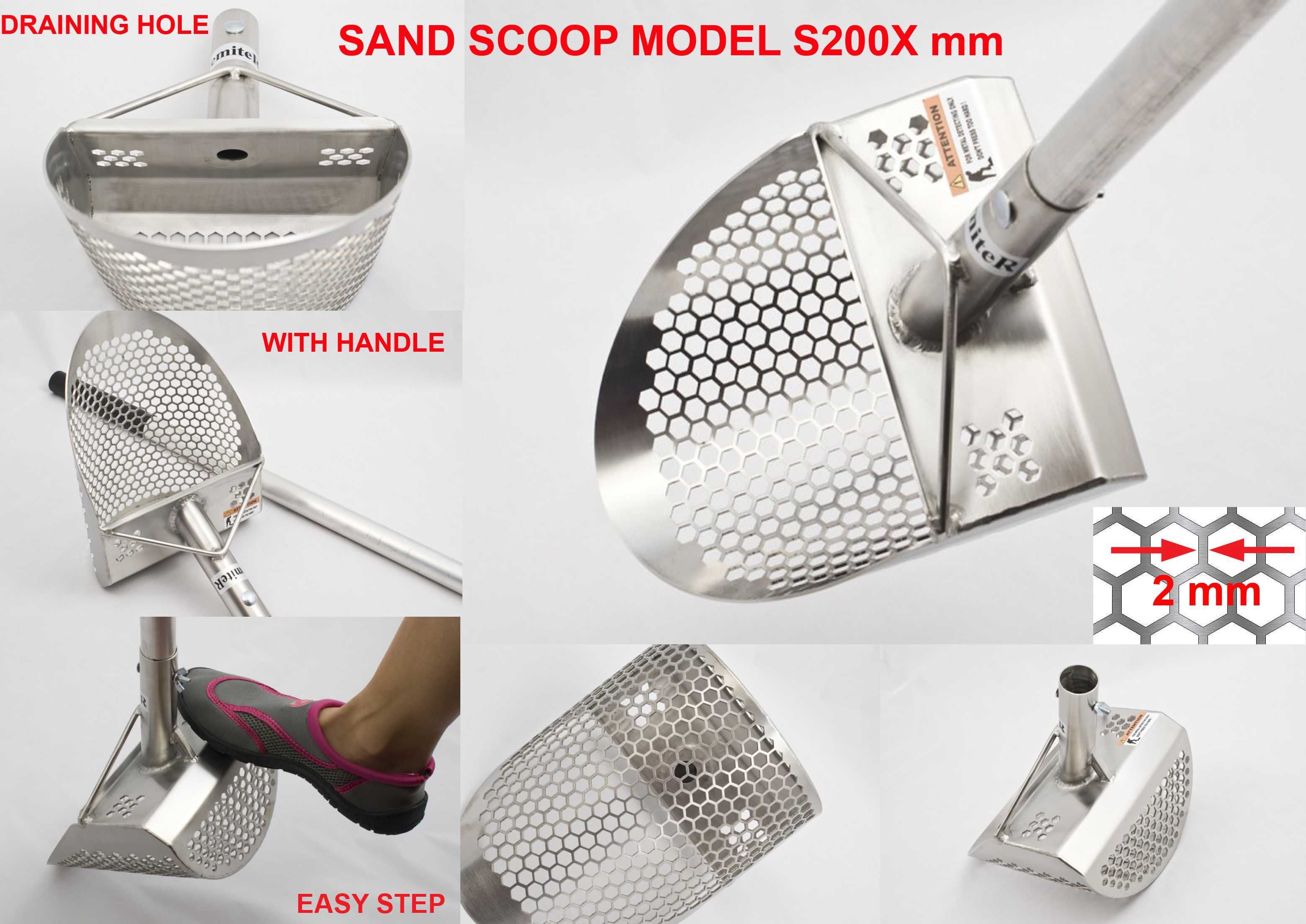 Sand scoop Emiter S200X sitko plażowe uniwersalne 200 mm + drążek