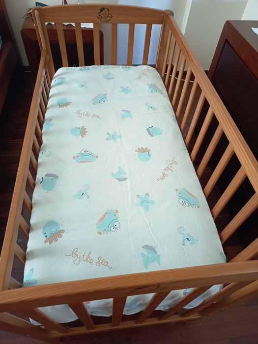 Berço bebê / cama grades bebê de madeira com colchão incluído oferta–
