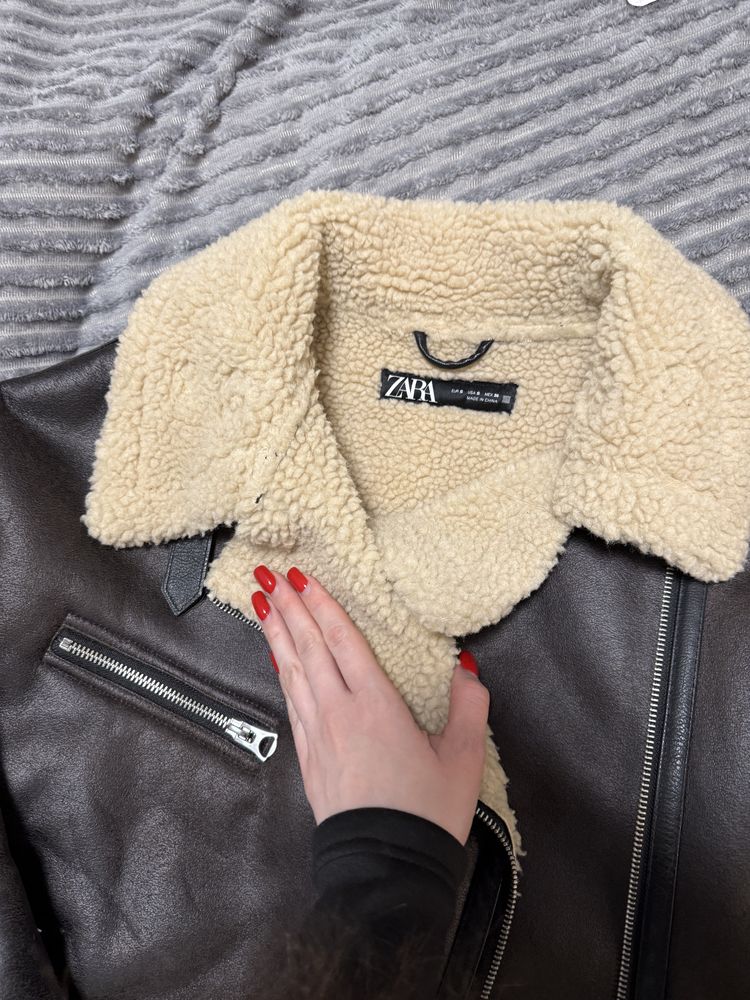 Трендова дублянка авіатор куртка zara