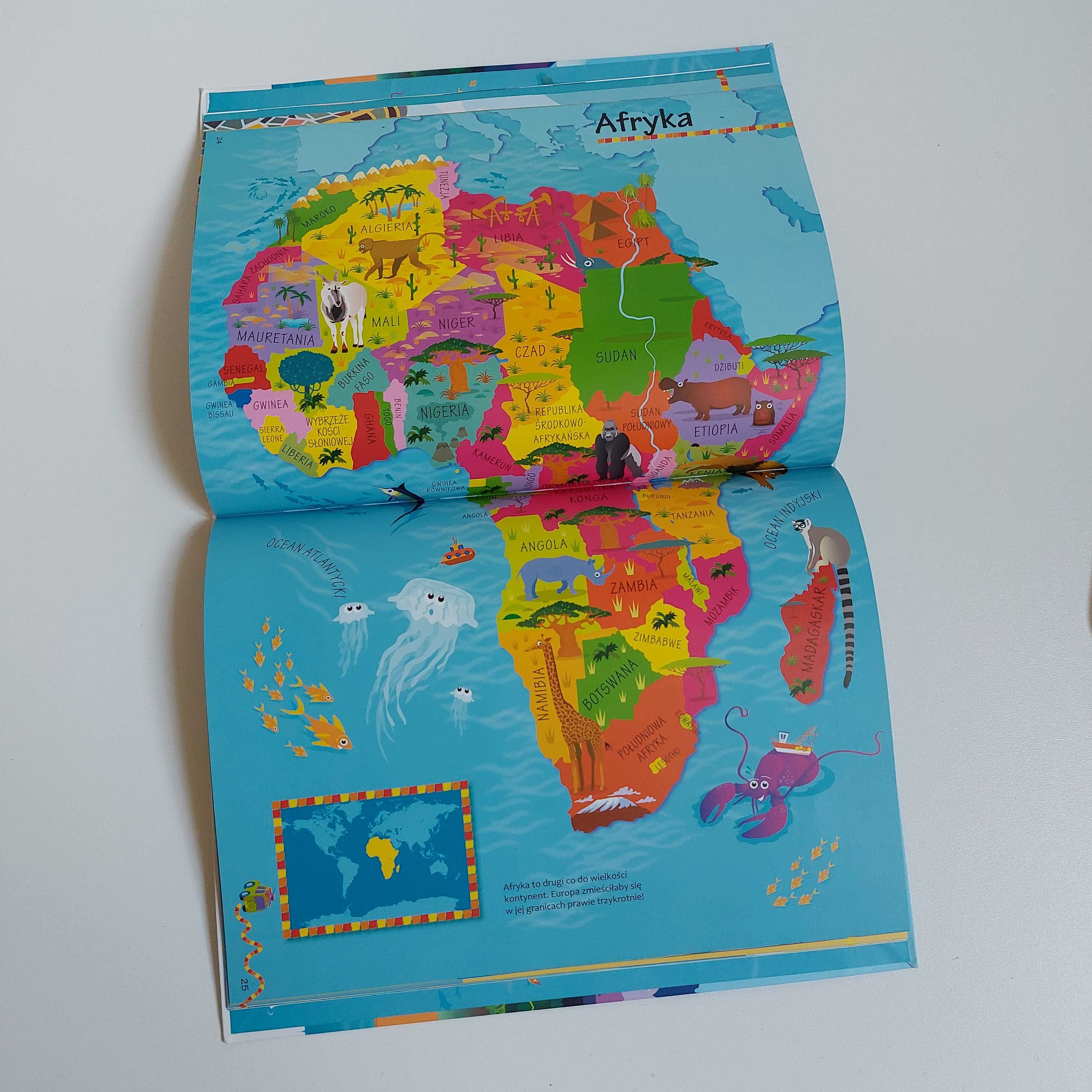 Zestaw Puzzle Mapa Świata Classic World + Atlas Obrazkowy Steve Evans