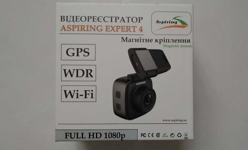Відеореєстратор ASPIRING EXPERT 4 WI-FI, GPS, MAGNET (EX191201)