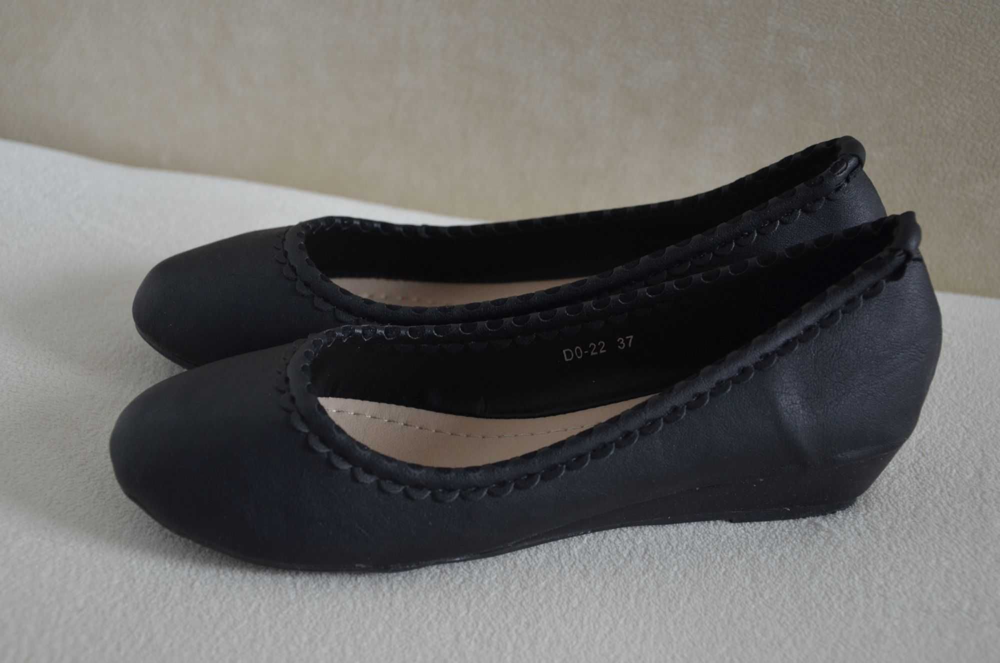 Lucky Shoes nowe buty czółenka półbuty damskie ekoskóra czarne 38 24cm