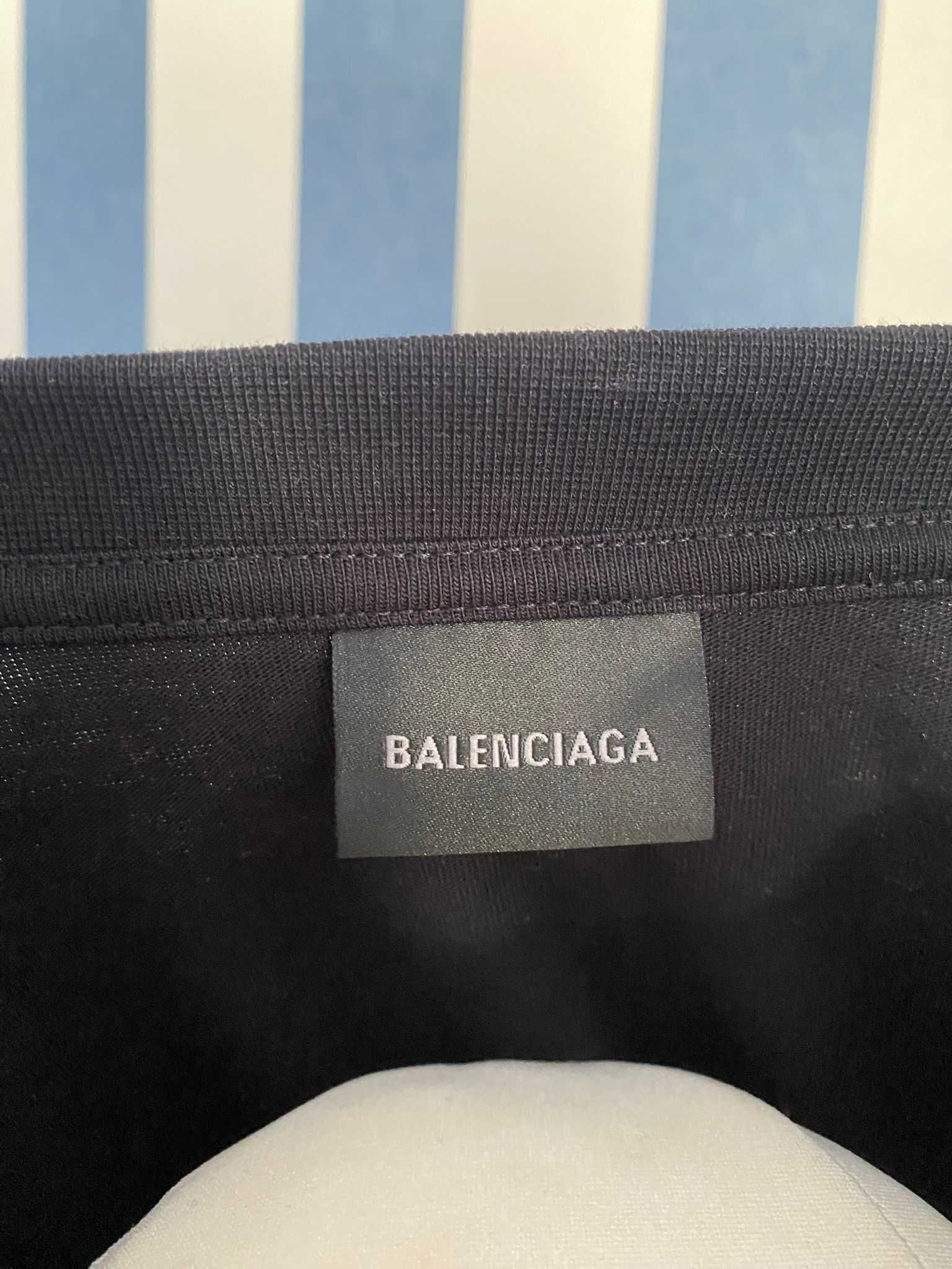T Shirt Balenciaga Logo Front Black