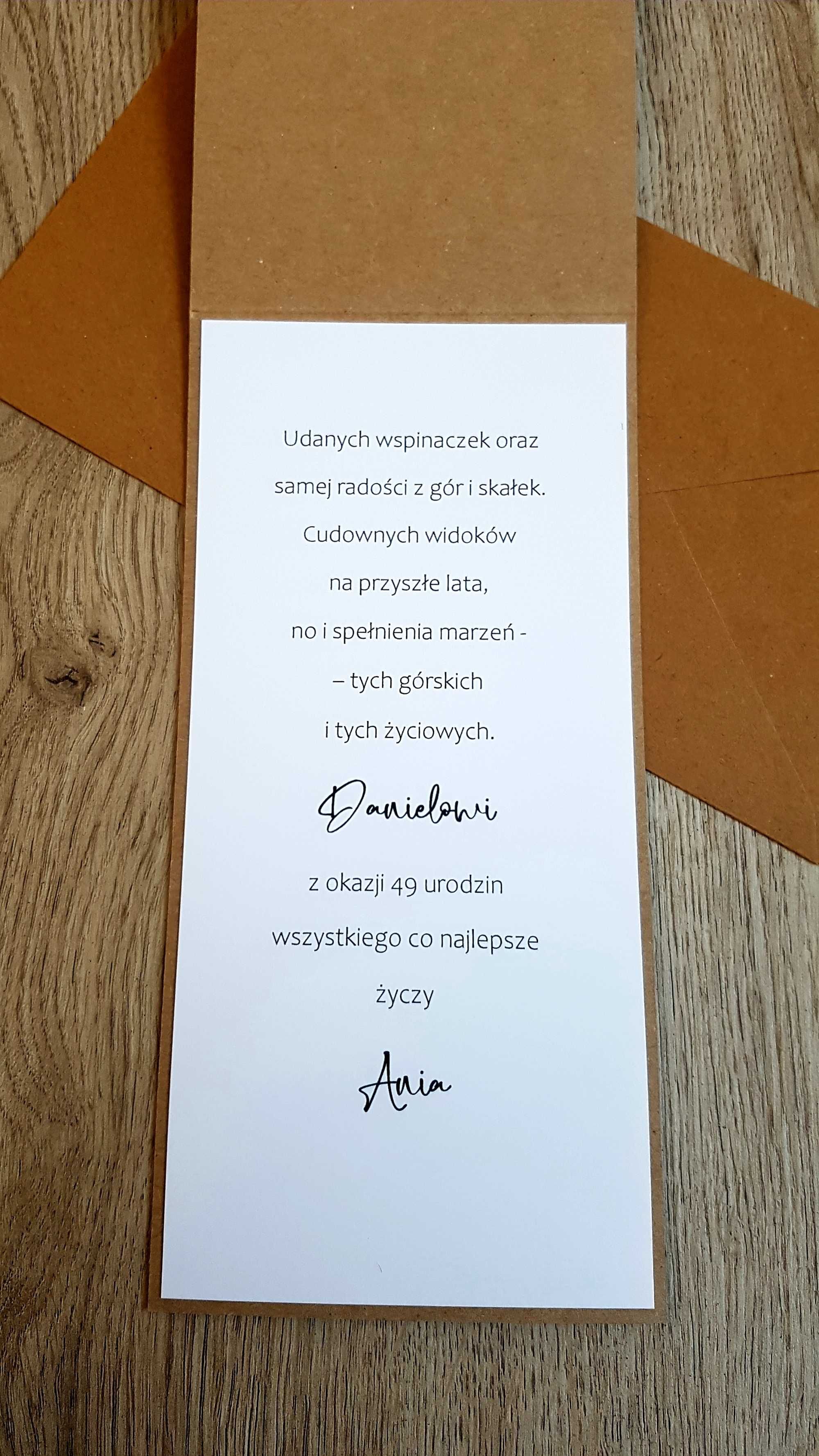 Męska kartka eko na urodziny, ręcznie robiona