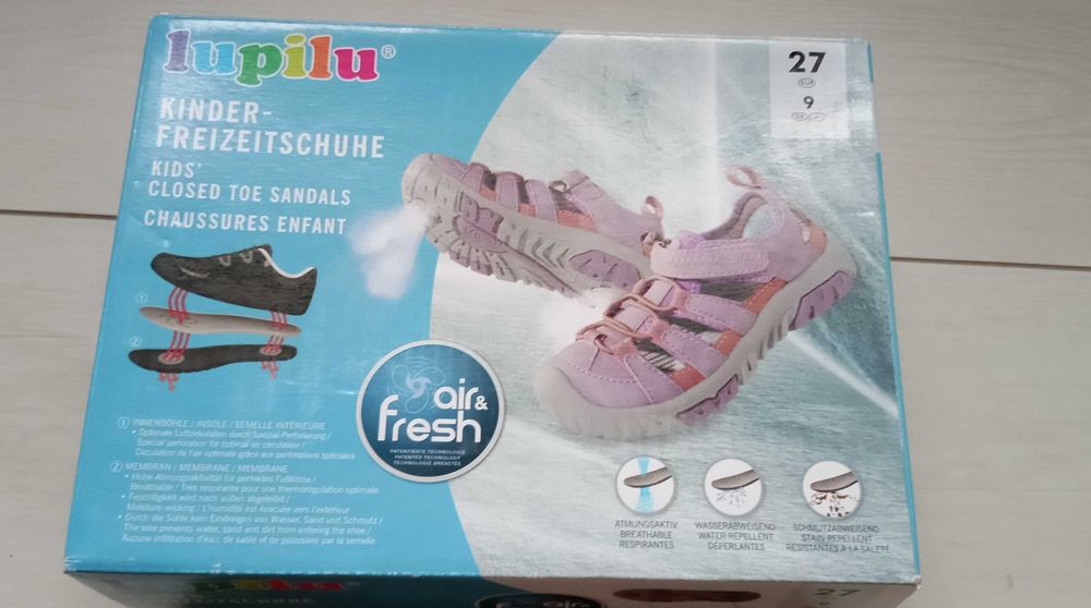 Sandał Lupilu rozmiar 27 fioletowe dziewczynka