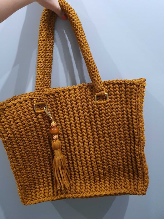 Torba duża pleciona ręcznie robiona