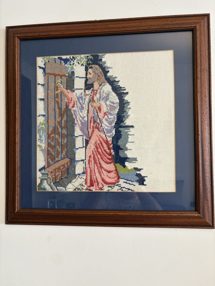 Quadro bordado a ponto cruz