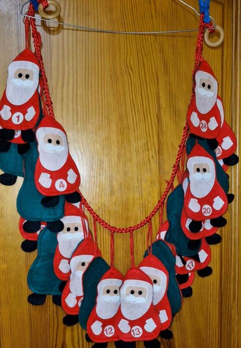 різдв'яний адвент календар чобіток мішок  новорічний декор