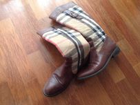 Buty kozaki w kratę