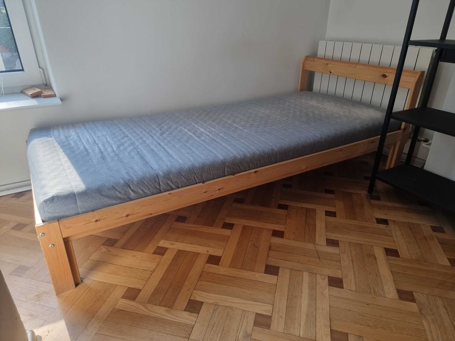 Sprzedam łóżko NEIDEN + materac HAFSLO, Ikea. Używane, tanio. Wawer
