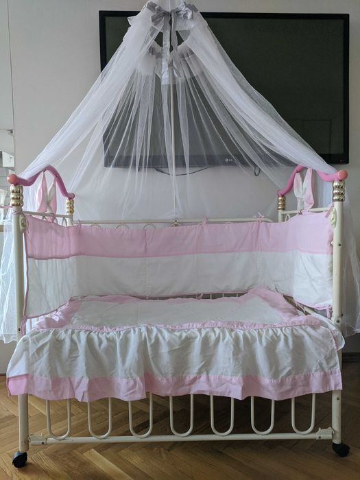 Ліжечко дитяче пеленальний столик металеве трансформер Geoby