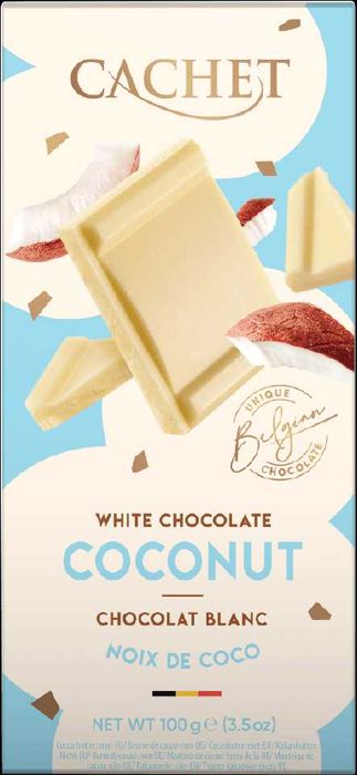 Biała czekolada z kokosem 100g Cachet White Chocolate Coconut