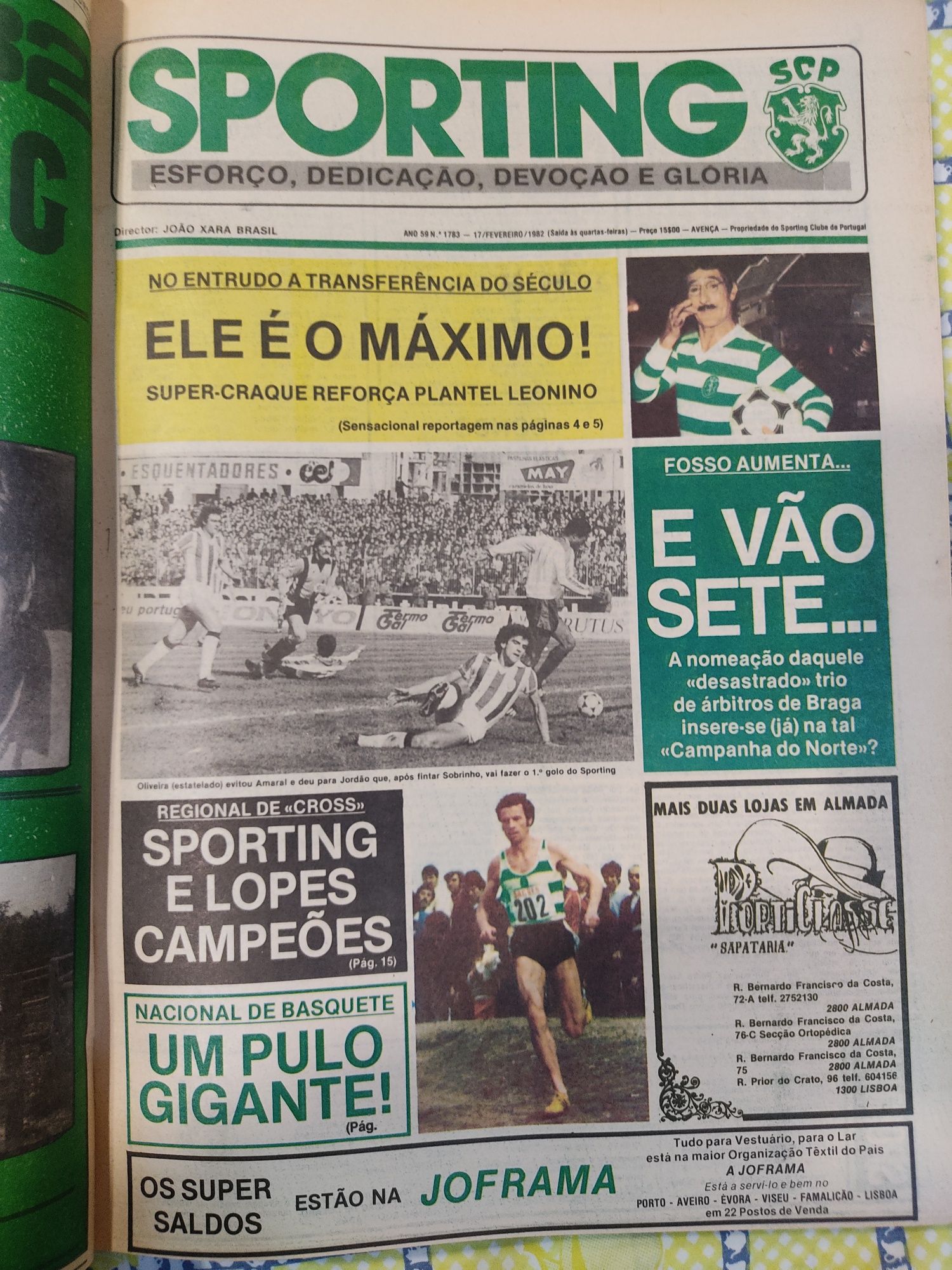 Jornal Sporting encadernado de 1981, 1983, 1985, 1986, 1988 a 1994