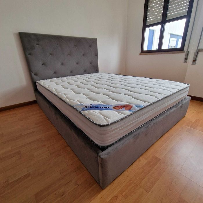 Camas de Casal Estofadas de Luxo 199€ Disp. em Várias Cores! 190x140m!