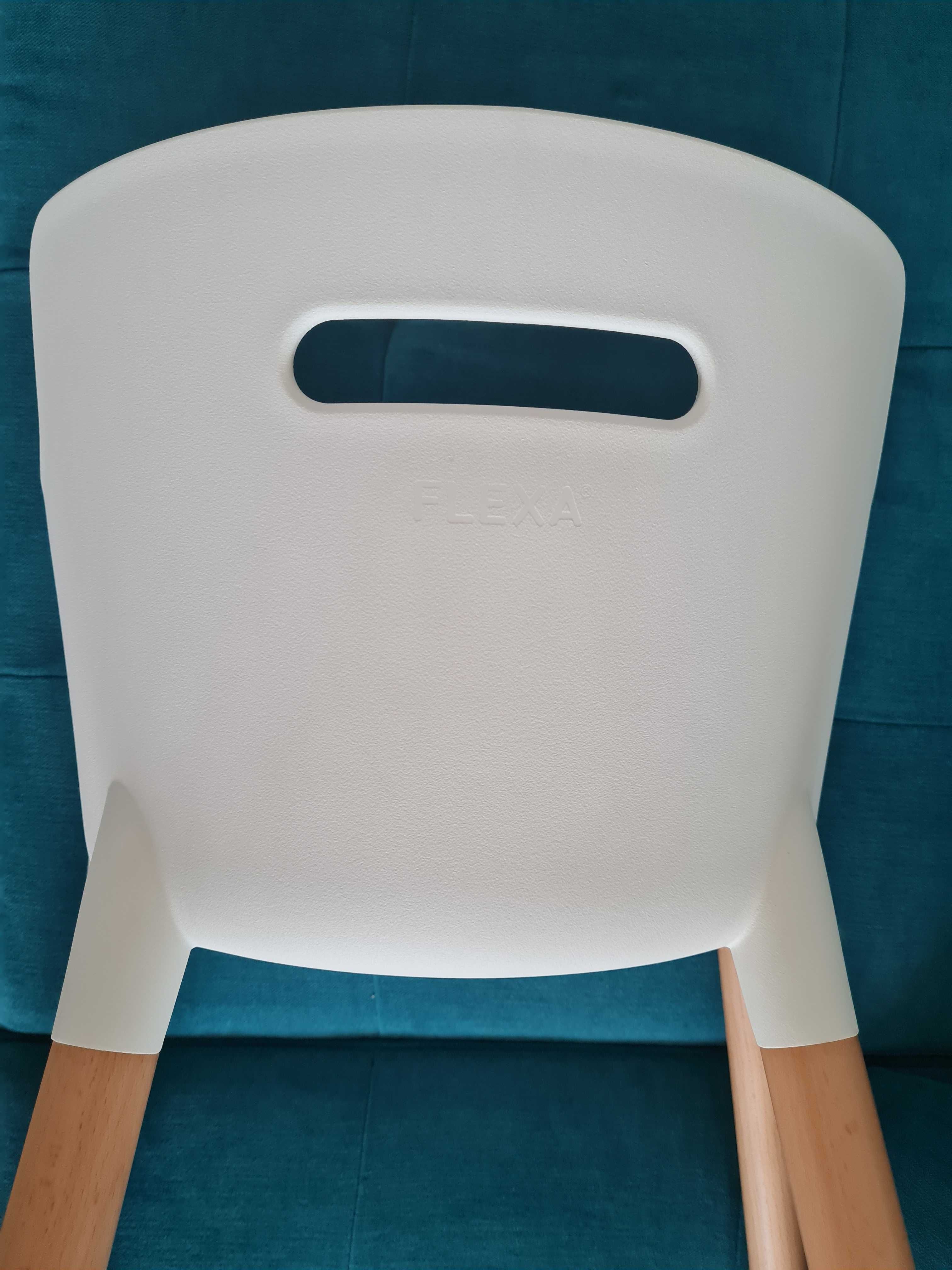 Krzesełko krzesło Flexa baby białe drewniane nogi dziecięce