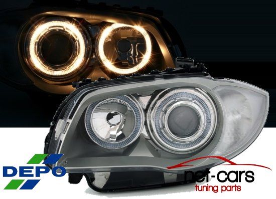 Reflektory Lampy przednie przód BMW 1 E81 E87 04-07 Angel Eyes