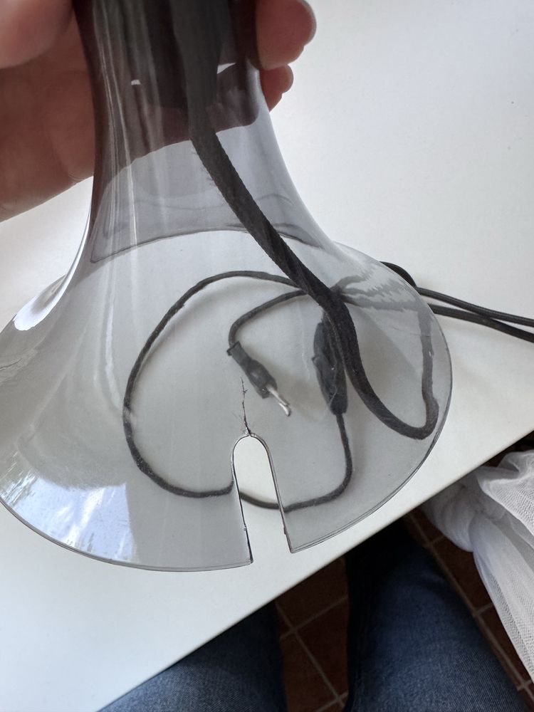 IKEA lampa stołowa LAMPAN lampka nocna ciemnoszary/biały E14 STOŁOWA