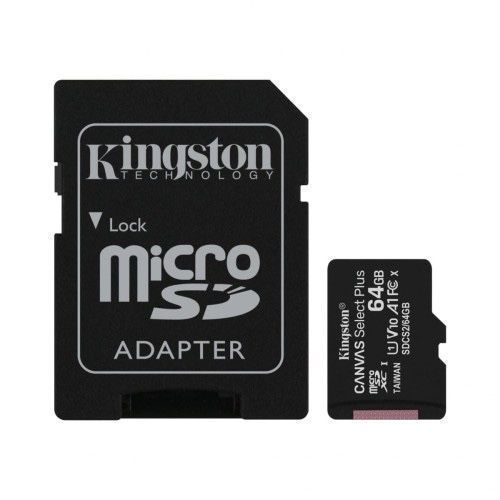 Kingston Karta Pamięci Microsd 64Gb Canvas Select Plus 100Mb/S Adapter