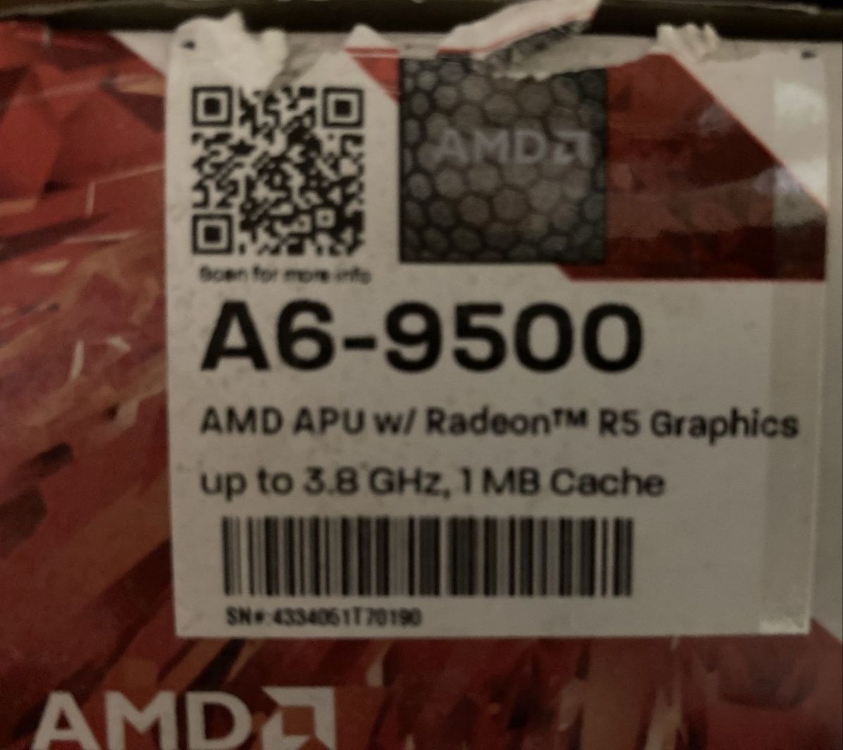 CPU AMD A9500, radeon, AM4
