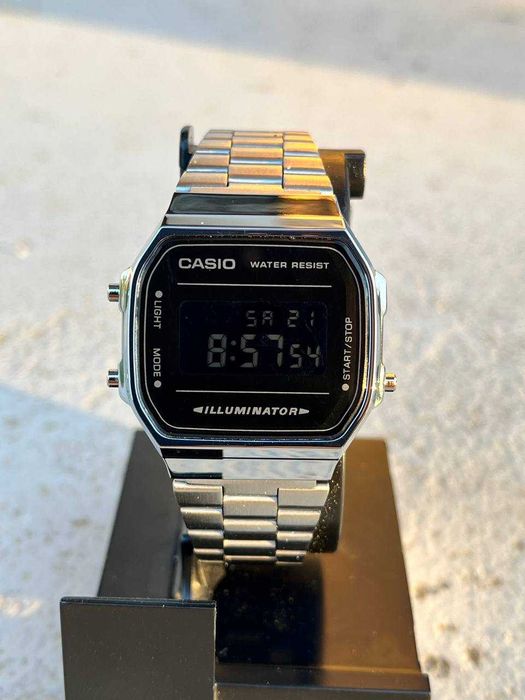 Годинник A168 WEM Silver/Black | Часы касио A159W | Мужские Винтаж AQ