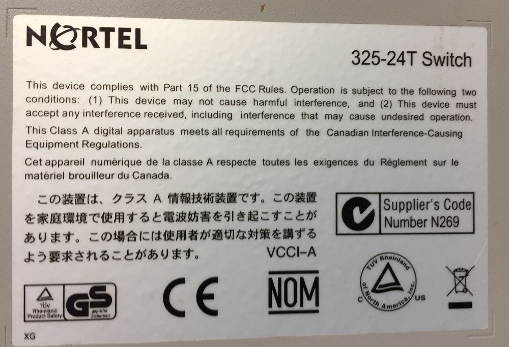 Керований комутатор (свіч) Nortel 24 порта