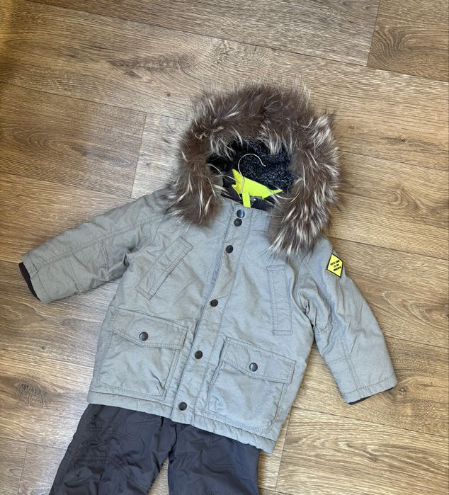 H&M на 2-3р. 92-98см. Дитячий зимовий комплект для хлопчика сірий