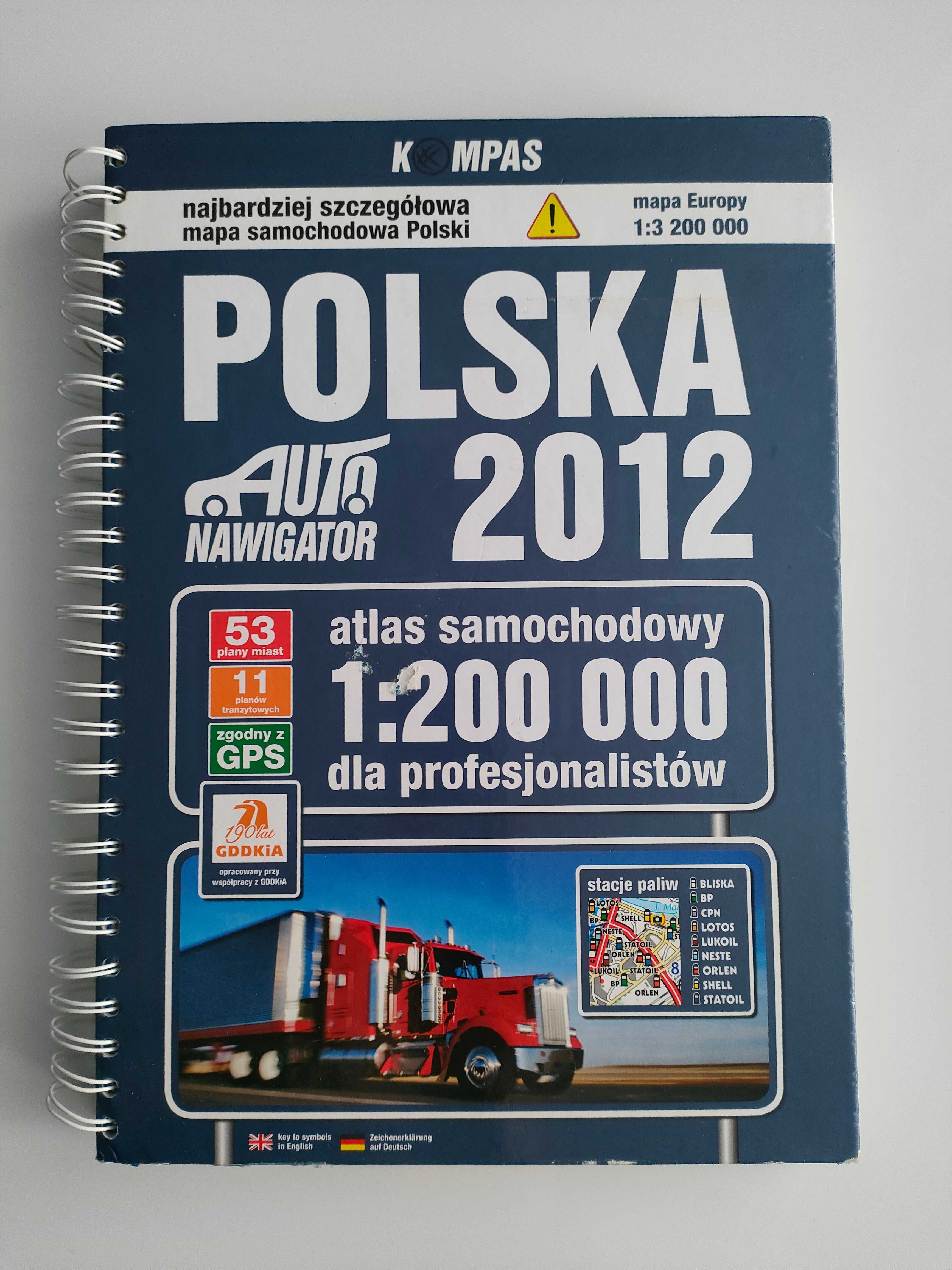 Mapa Polski atlas samochodowy drogowy  dla profesjonalistów 2012