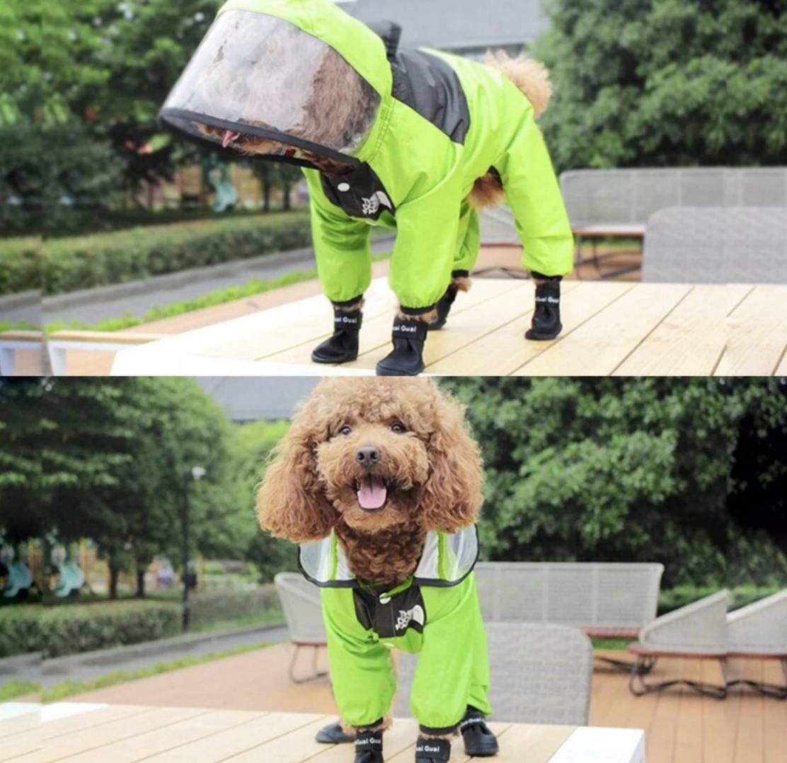 Дощовик для собаки з великим капюшоном