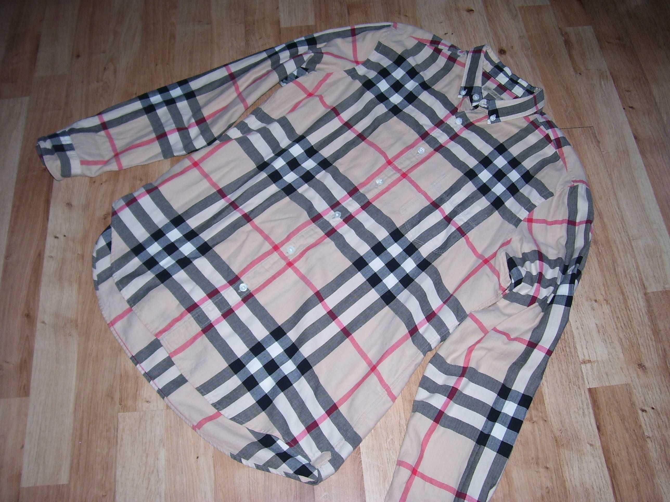 Burberry-męska koszula w kratę-roz.L okazja
